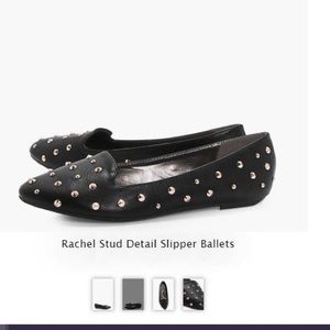 Studded black ballet flats